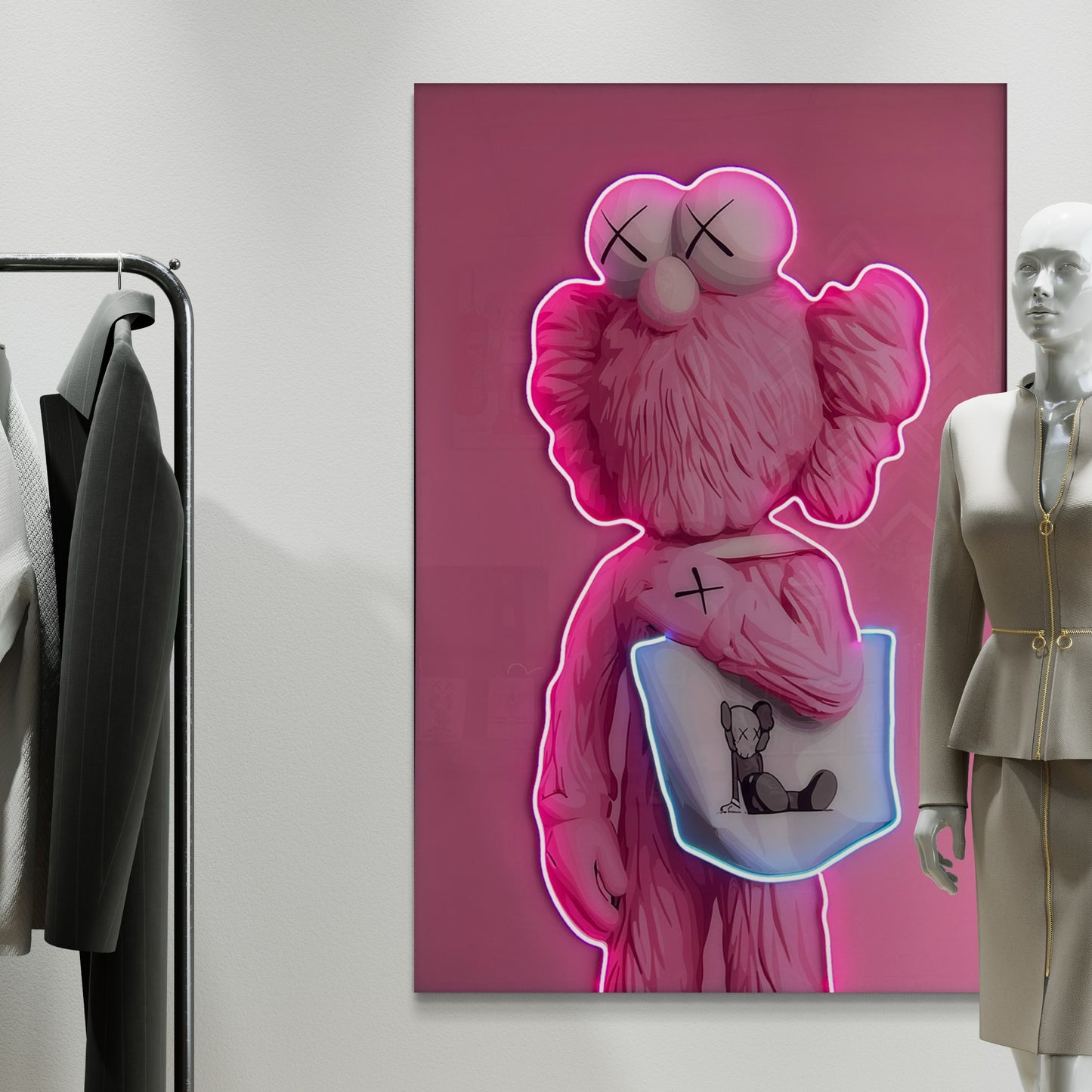 Kaws de compras neón